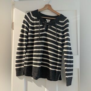Striped Black and White Women's Sweater